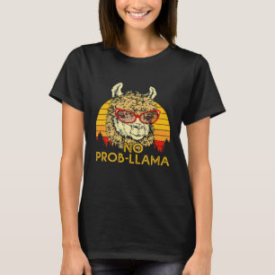 NO PROB LLAMA Retro Llama Alpaca T-Shirt