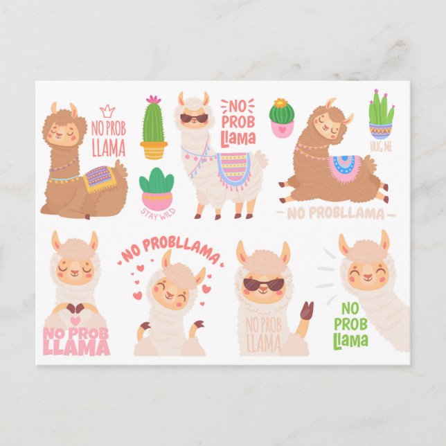 No Problama Llamas Postcard (Front)