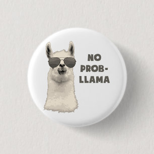 No Problem Llama 3 Cm Round Badge