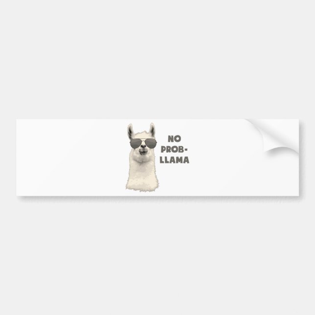 No Problem Llama Bumper Sticker (Front)