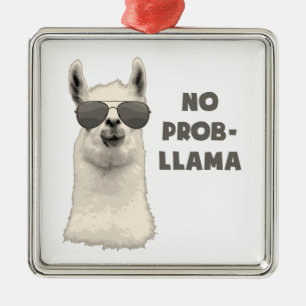 No Problem Llama Metal Tree Decoration