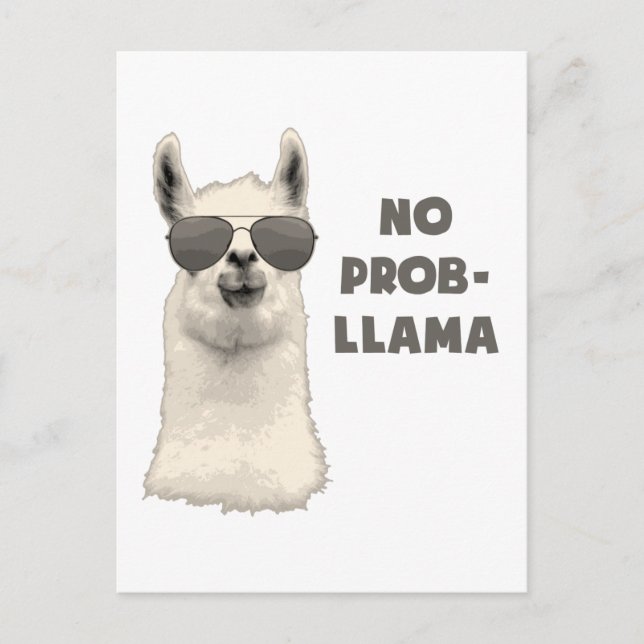 No Problem Llama Postcard (Front)
