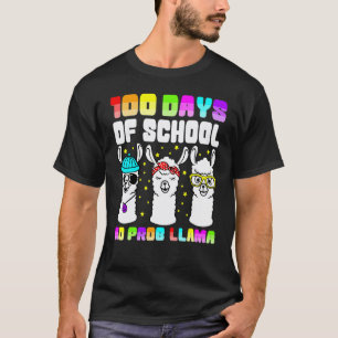 No Probllama 100 Days Of School LLama Teachers T-Shirt