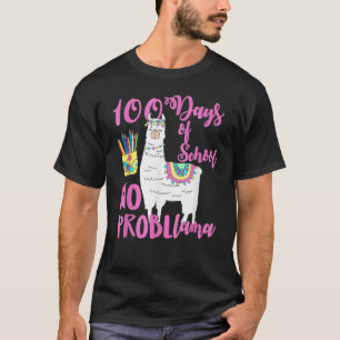 No Probllama 100 Days School LLama Teachers T-Shirt