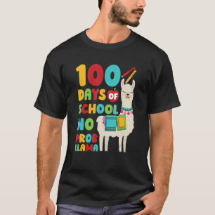 No Probllama 100th Day 100th Day Llama Students Bo T-Shirt