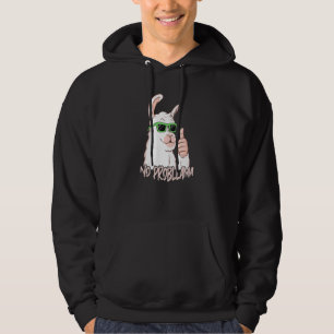 No Probllama  Cool Sunglasses Animal Llama Alpaca  Hoodie