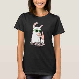 No Probllama Cool Sunglasses Animal Llama Alpaca T-Shirt