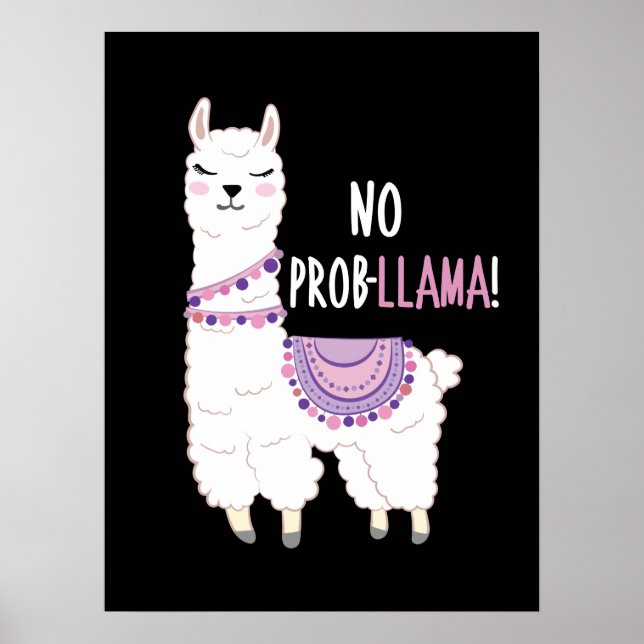 No Probllama Llama Poster (Front)