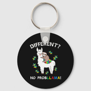 No Probllama Llama Sloth Puzzle Cool Autism Awaren Key Ring