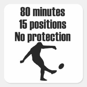 No Protection Rugby Square Sticker