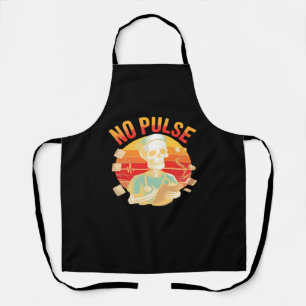No Pulse Skeleton Nurse Funny Medical Halloween Pa Apron