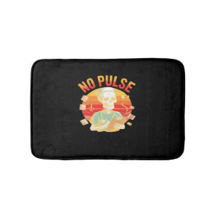 No Pulse Skeleton Nurse Funny Medical Halloween Pa Bath Mat