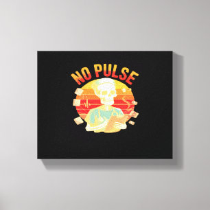 No Pulse Skeleton Nurse Funny Medical Halloween Pa Canvas Print