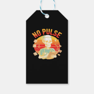 No Pulse Skeleton Nurse Funny Medical Halloween Pa Gift Tags