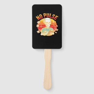 No Pulse Skeleton Nurse Funny Medical Halloween Pa Hand Fan