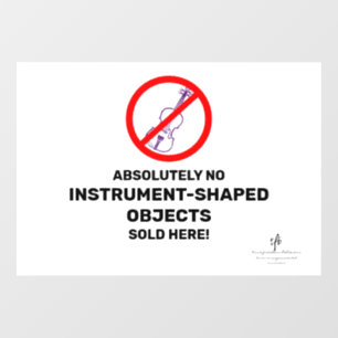 No Purple Violins Local Music Store Window Cling