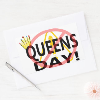 NO QUEENS DAY! RECTANGULAR STICKER