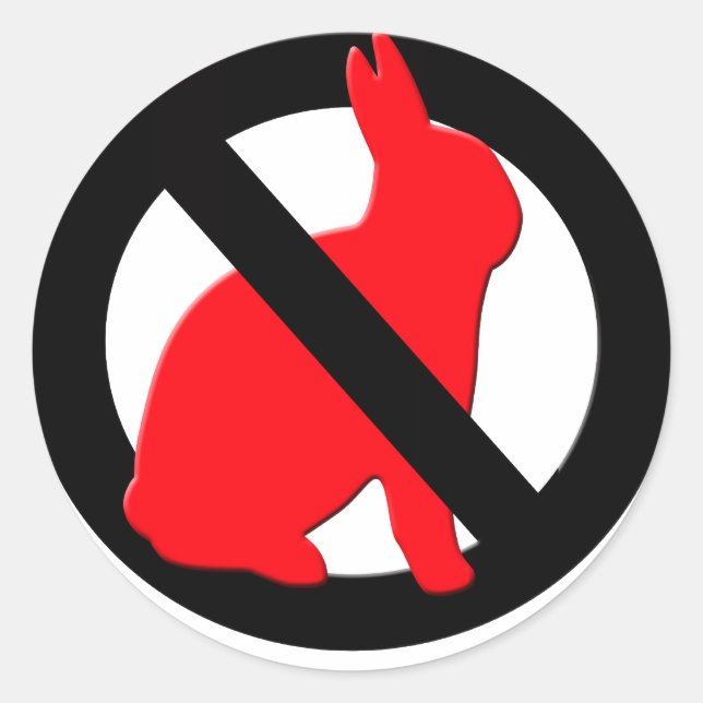 No Rabbits Allowed Classic Round Sticker (Front)