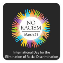 No racism graphic with colourful hands