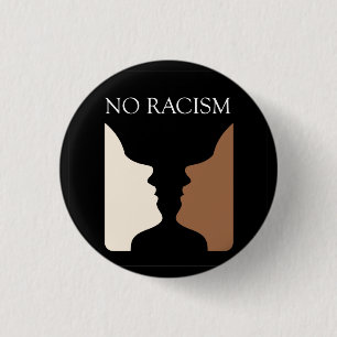 No racism with rubins vase 3 cm round badge