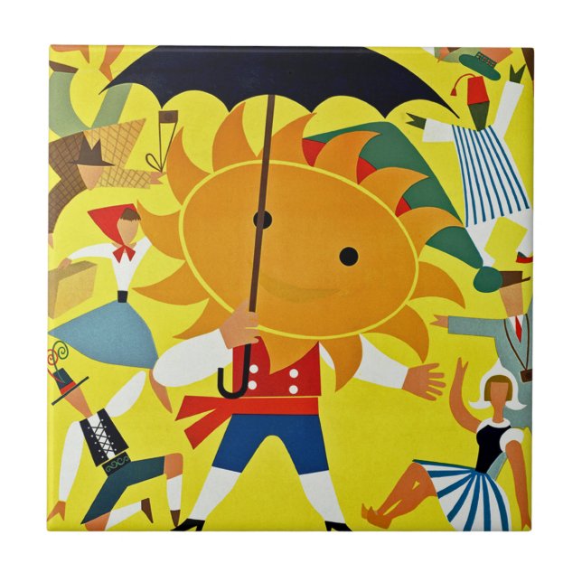 No Rain in Portugal~ But Tourist Pour in Tile (Front)