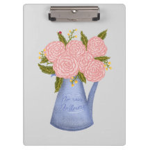 No rain no flowers watering can with flowers