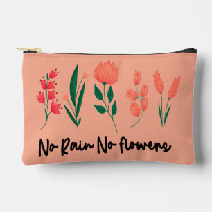No Rain No Flowers Wildflower Floral Plant Nature  Accessory Pouch