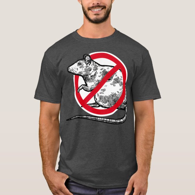 No Rat Sign Stop Snitching Pest Control Cool T-Shirt (Front)