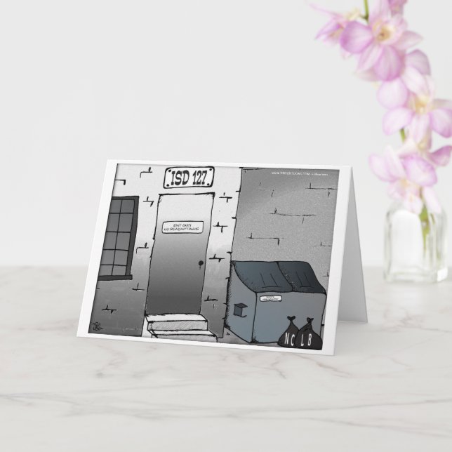 No Readmittance Exit Only Folded Greeting Card (Orchid)