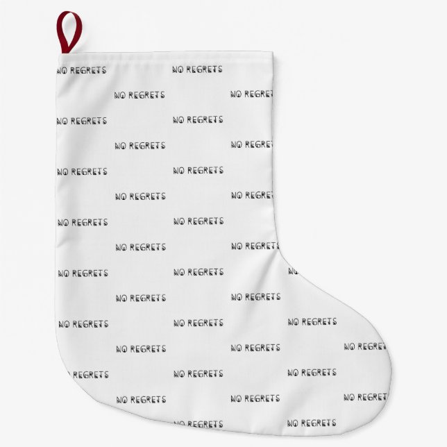 No Regrets black cats  font Large Christmas Stocking (Front)