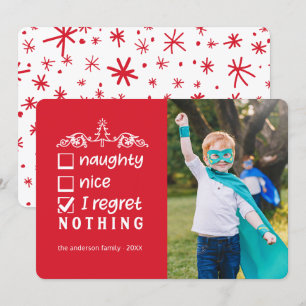 No regrets... Funny Christmas Holiday Photo Card