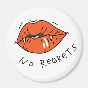 No Regrets Red Lips Anti-Valentine Magnet