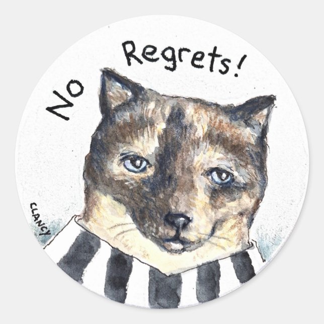 No Regrets sticker (Front)