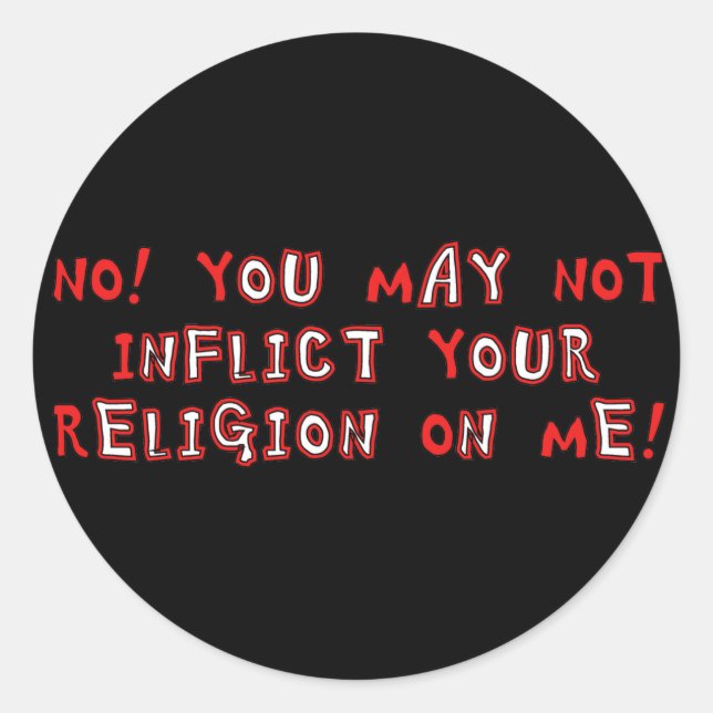 No Religion Classic Round Sticker (Front)