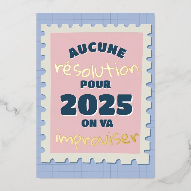 No resolution this year Foil Holiday Card (Front)