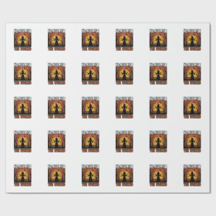 No Rest For The Wicked Vintage Witch Halloween Des Wrapping Paper