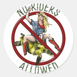 No Riders Allowed Classic Round Sticker