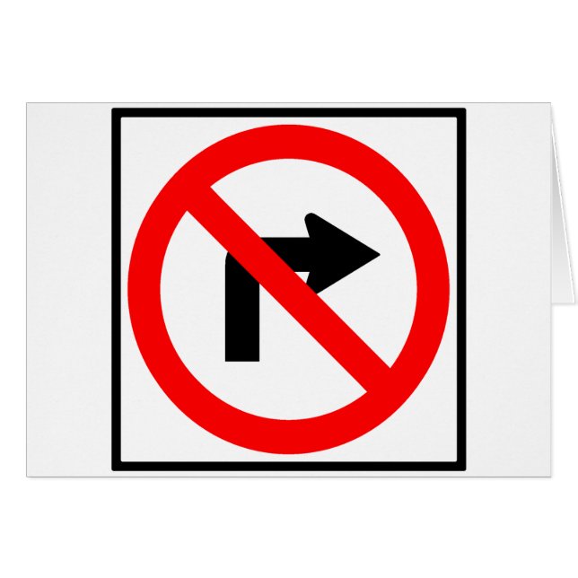 No Right Turn Highway Sign (Front Horizontal)