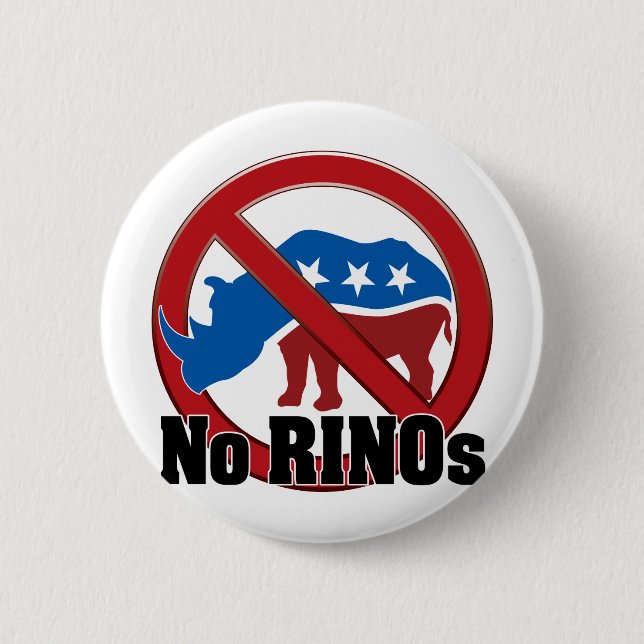 No RINOs 6 Cm Round Badge (Front)