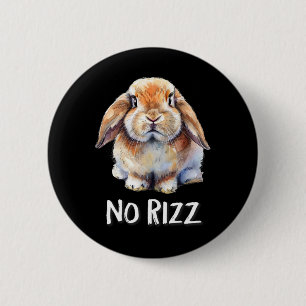 No Rizz Mini Holland Lop Bunny Rabbit Lover 6 Cm Round Badge
