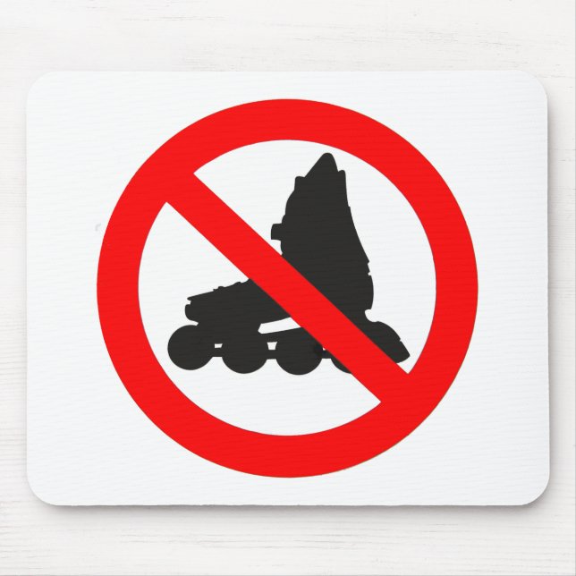 NO ROLLER SKATING ROAD SIGN MOUSE MAT (Front)