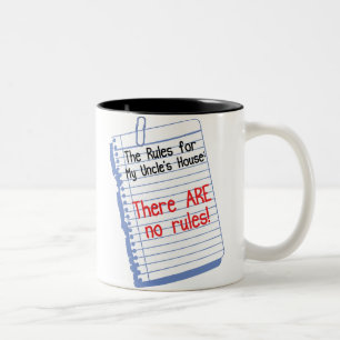 No Rules at My Uncle's House Two-Tone Coffee Mug