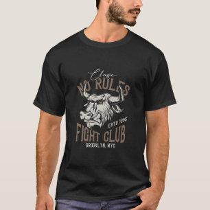 No Rules Fight Club Vintage Style Bull T-Shirt