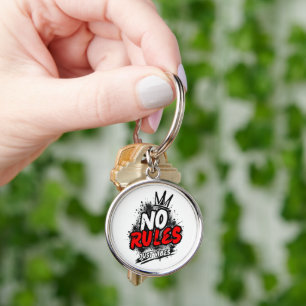 No Rules Graphic Keychain