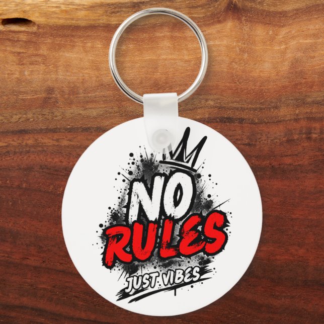 No Rules Graphic Keychain (Front)