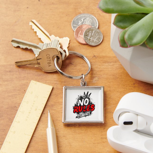 No Rules Graphic Keychain (Desk)