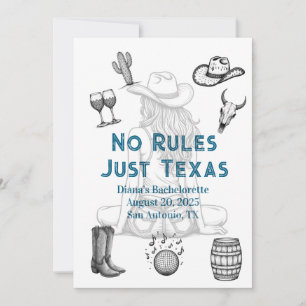 No Rules Just Texas Bachelorette Party Invitation