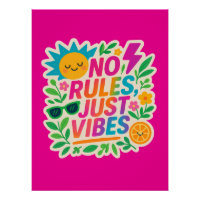 No Rules Just Vibes – Neon Gradient Kawaii-Punk Ty
