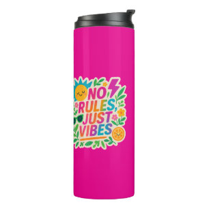 No Rules Just Vibes – Neon Gradient Kawaii-Punk Ty Thermal Tumbler