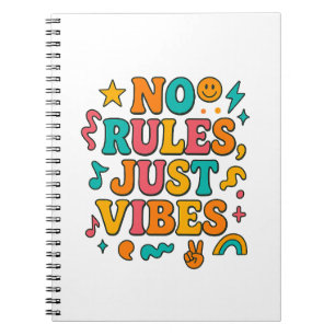 No Rules Just Vibes Notebook – Funky Retro